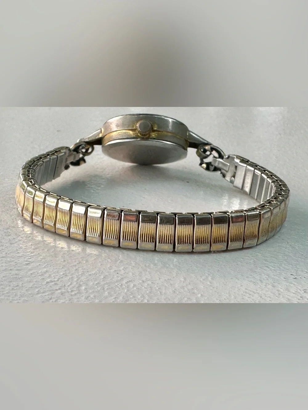 Ladies Two-Tone Round Dial Wristwatch with Expansion Band